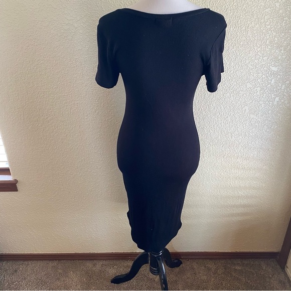 LNA Revolve Brand Ribbed Midi Tank Dress Bodycon Black Round NecK: Med - Picture 3 of 8